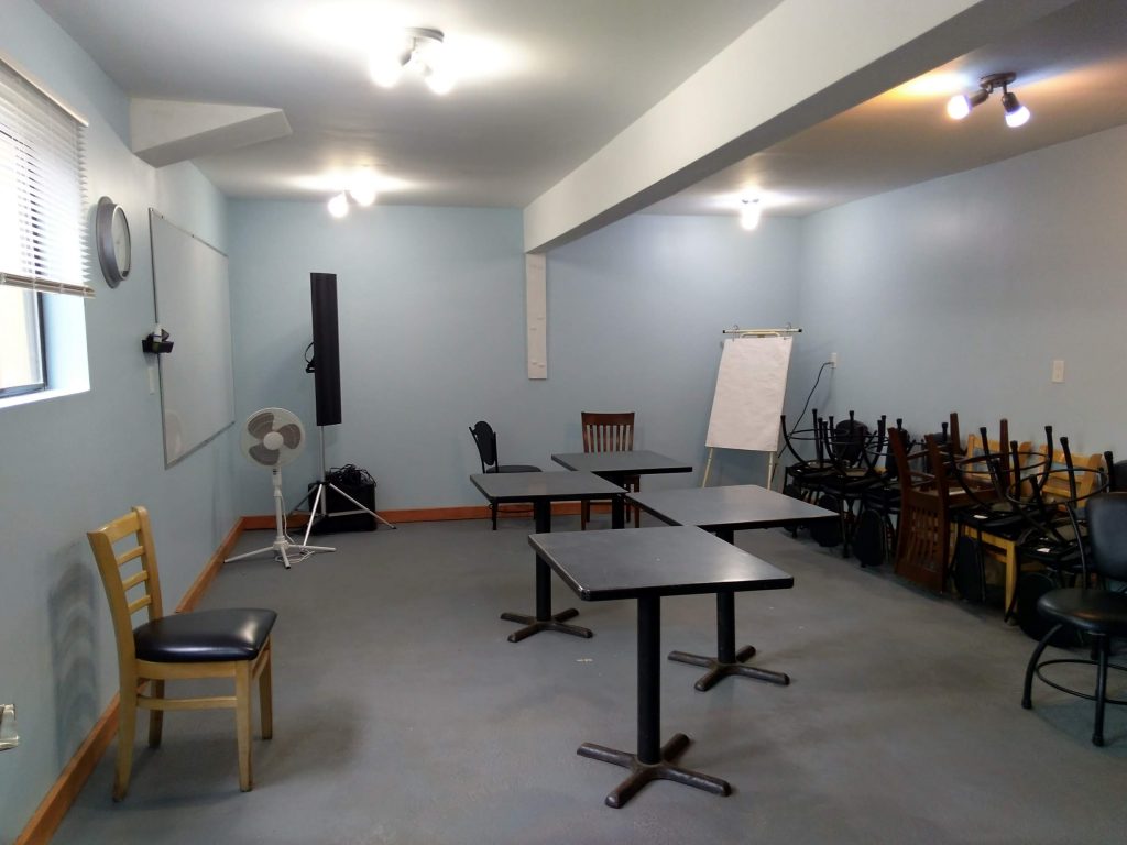 The Co-op has a meeting room located at the back of the building. We decided to offer this room for rent to other community organizations and events looking for a professional space for meetings and presentations.